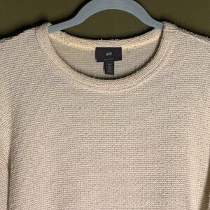 H&M Men's Cream and White Sweater
